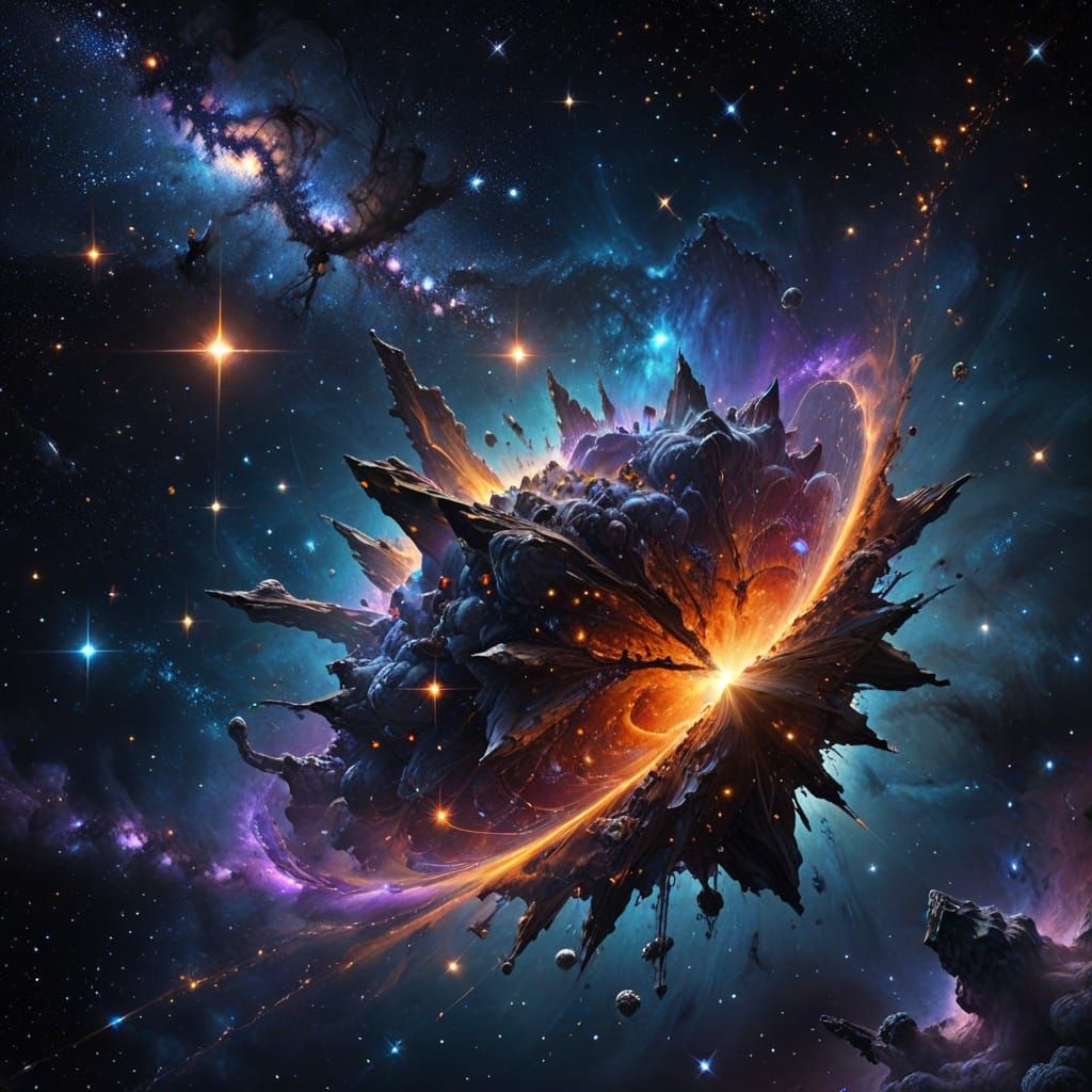 Vast Cosmic Landscape with Swirling Nebulae and Stars