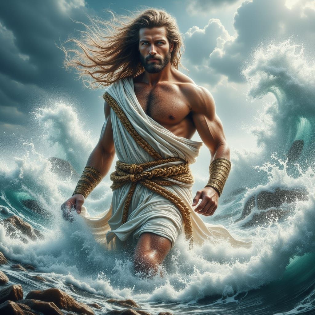 Greek Mythology Figure in Hyperrealistic Style