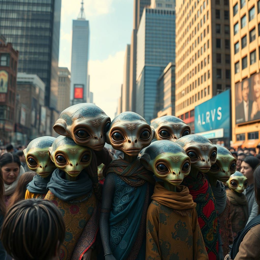 Alien Refugees Seek Harmony in Unfamiliar City