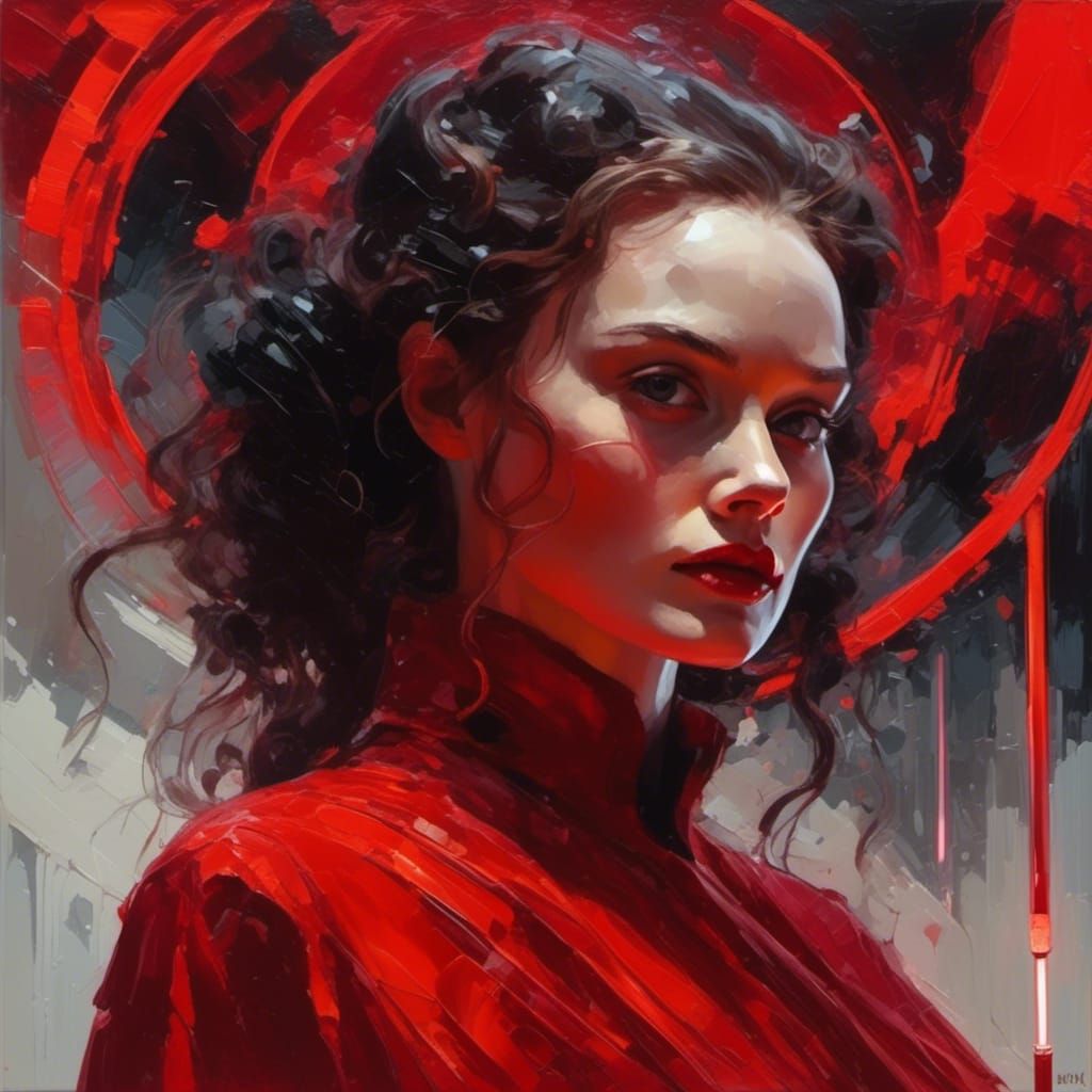 Darth Padme Amidala Sith in Oil Painting Style