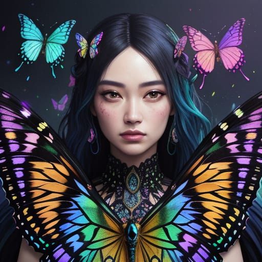 Hundreds of Shimmering Butterflies Surround Person in Splash...