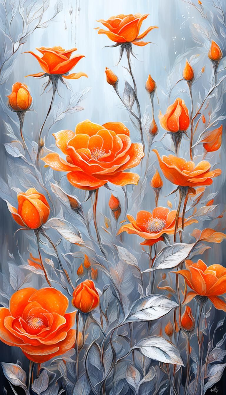 Ethereal Frozen Water Rose: Abstract Surreal Art