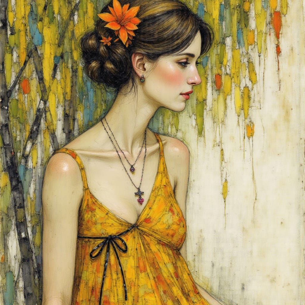 Lady Under Willow: Mixed Media Diazotype in Summer