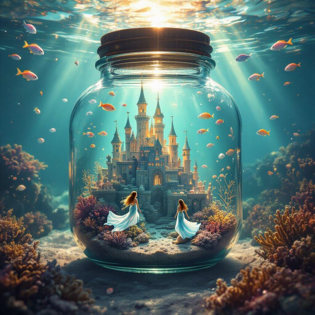 Underwater Kingdom in a Jar: Cinematic Film Still