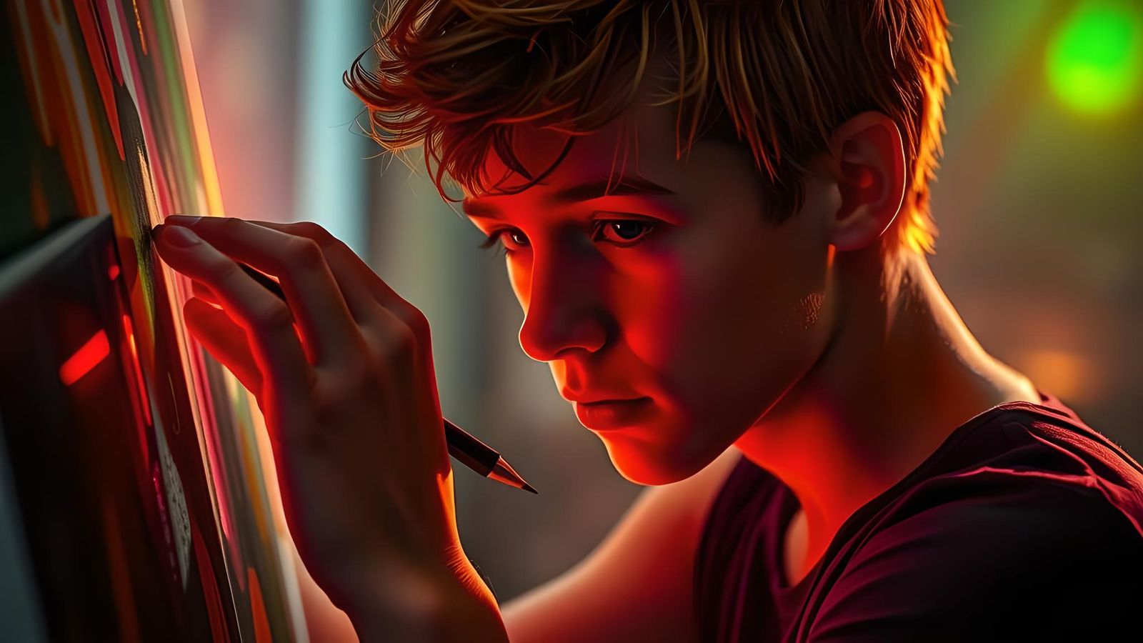 Futuristic Sci-Fi Painter's Ritual Setup