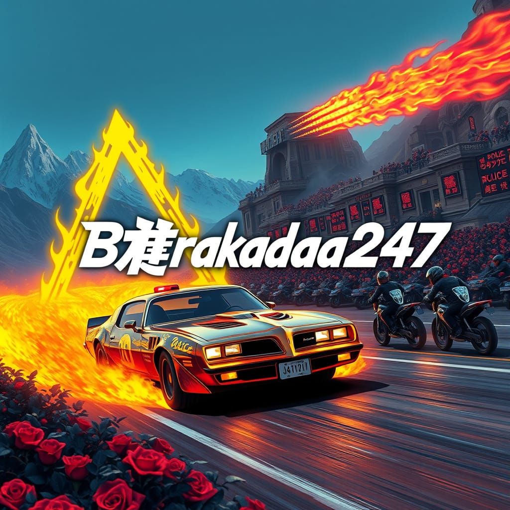 Futuristic Logo Over Trans Am in Cyberpunk City