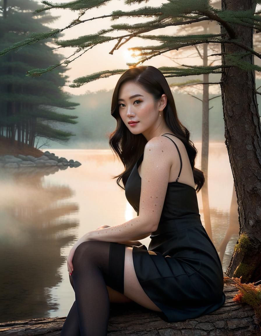 Korean Woman Portrait in Renaissance Chiaroscuro Style