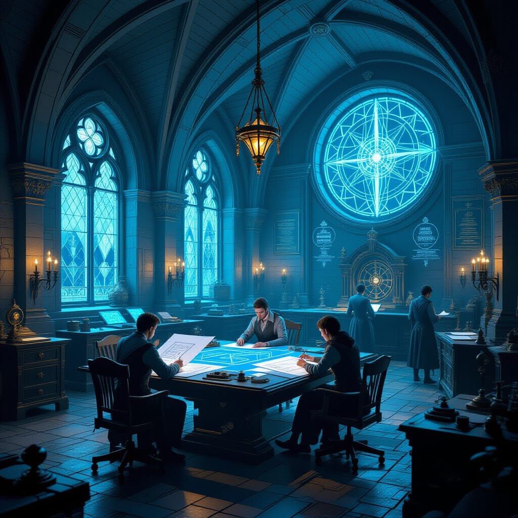 Reality Warping Architect Drafts Living Blueprints in Gothic...