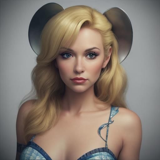 A blonde pinup girl lingers
