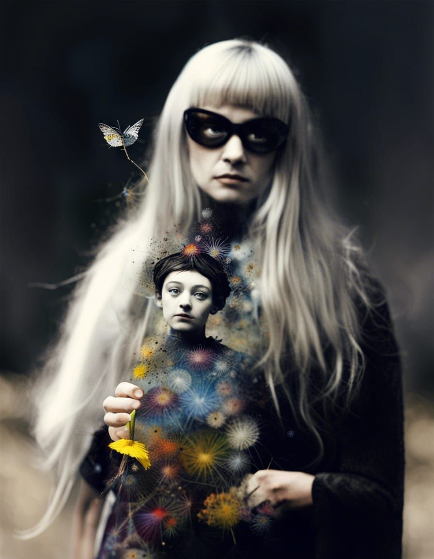 Fairies in Dandelion Dreamscape, Surrealist Composition