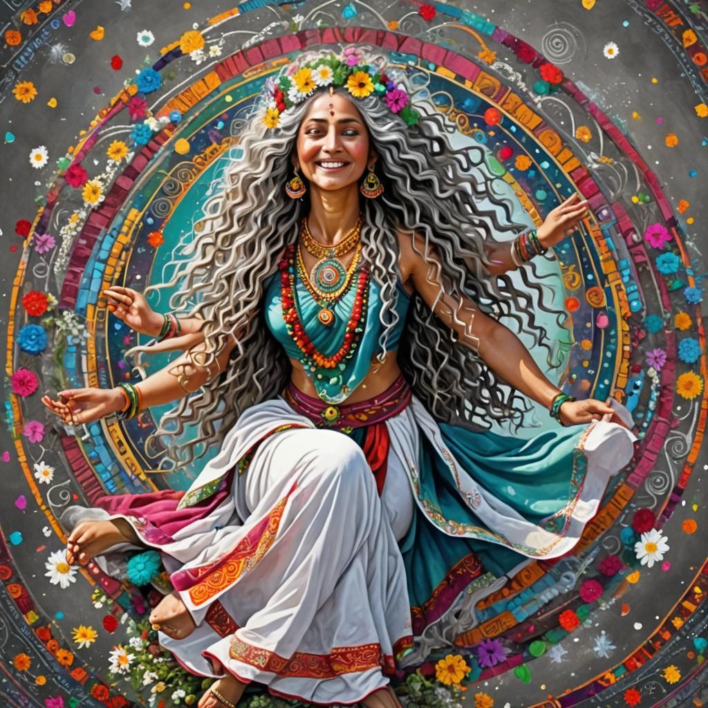 Cosmic Goddess Mandala in Deep Color
