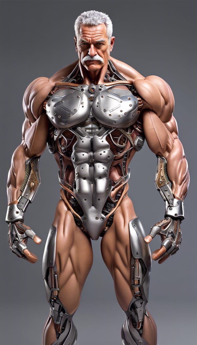 Android Bodybuilder: Hyperdetailed Disassembled Masterpiece