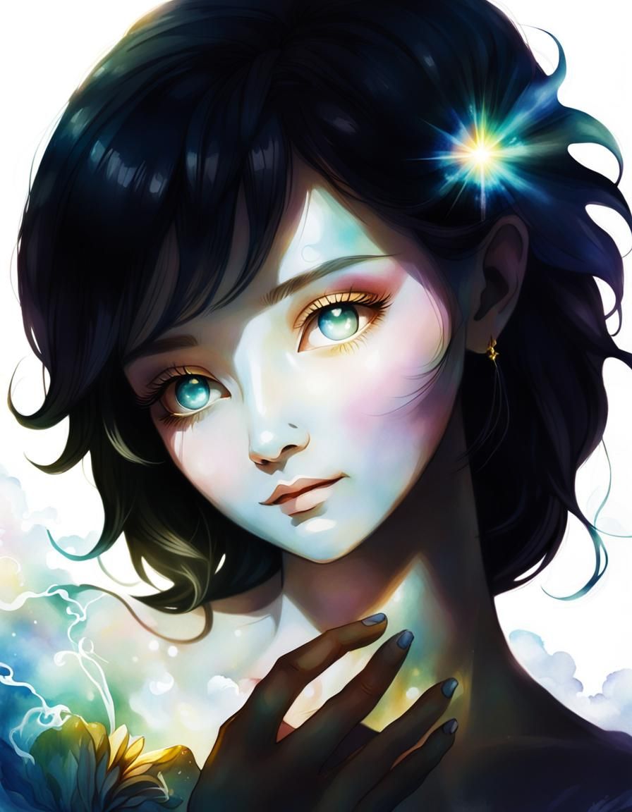 Ethereal Empress in Dreamcore Watercolor Art