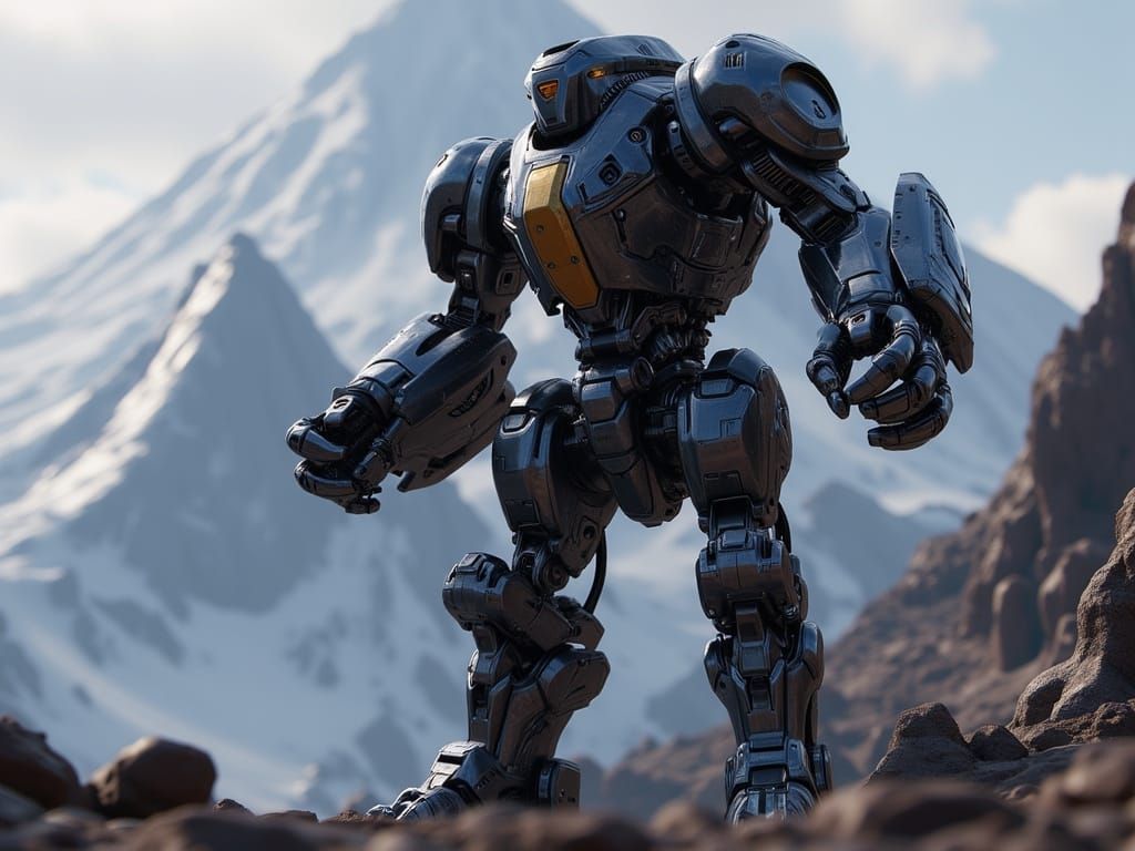 Epic Mecha Sauron in Mordor Landscape