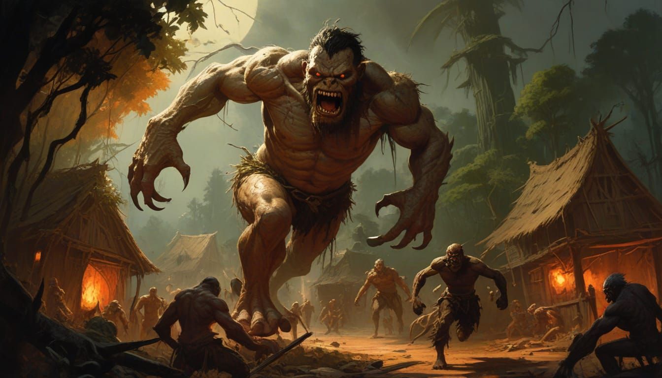 Surreal Jungle Beast Unleashes Terror in Dark Village