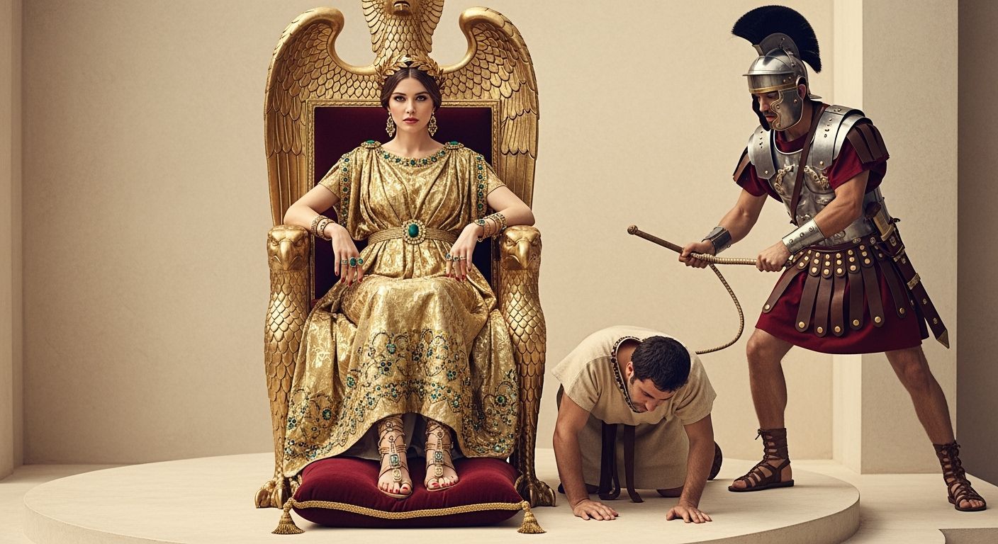 Roman Empress on Throne in Professional Photography Style