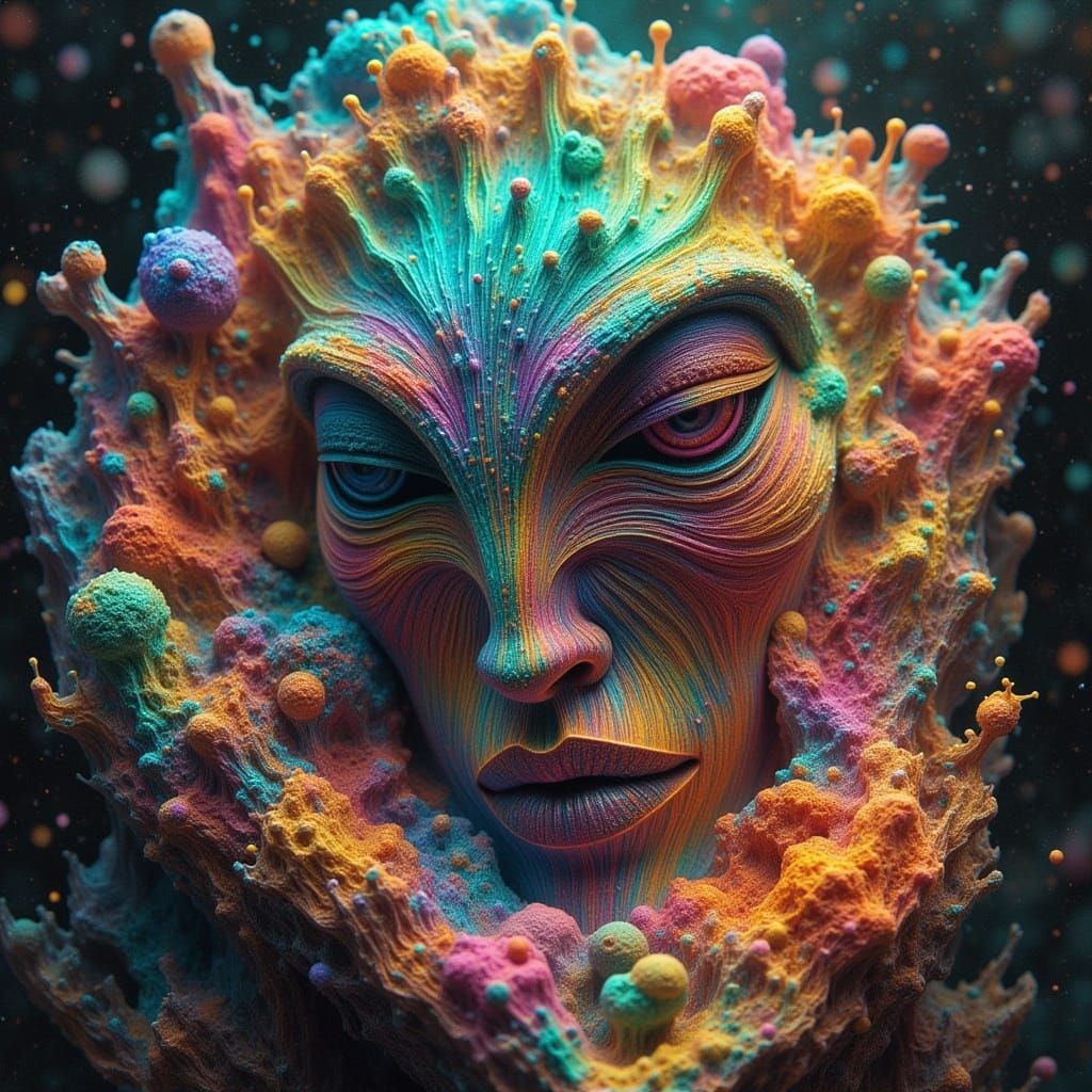 Rainbow Alien on Pride Planet in Digital Art