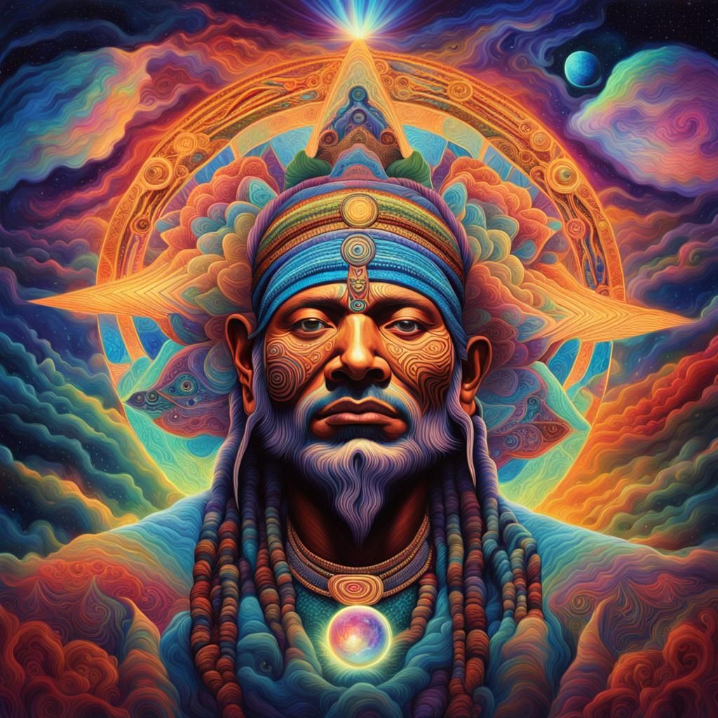 Visionary Shamanic Art: Open Third Eye in Astral Clouds