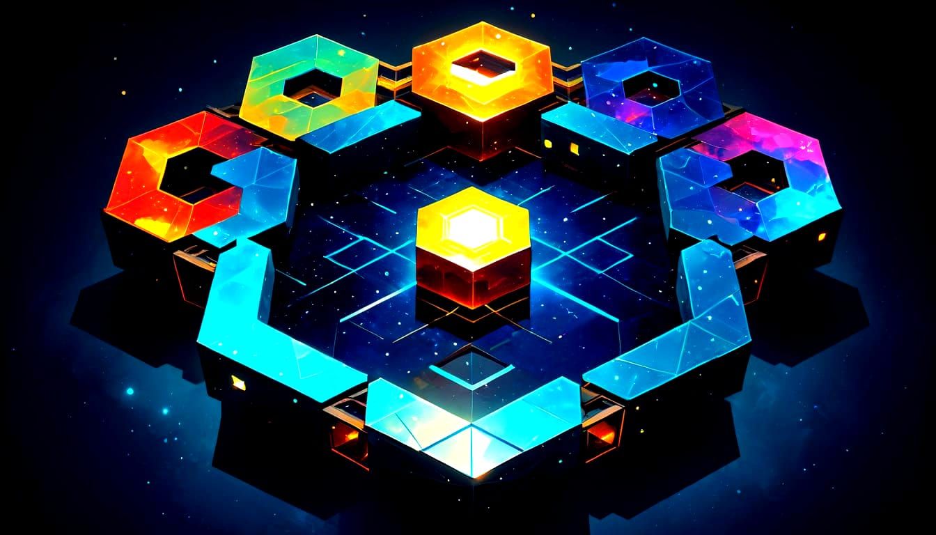 Scintillating Hexagon Abstract Design
