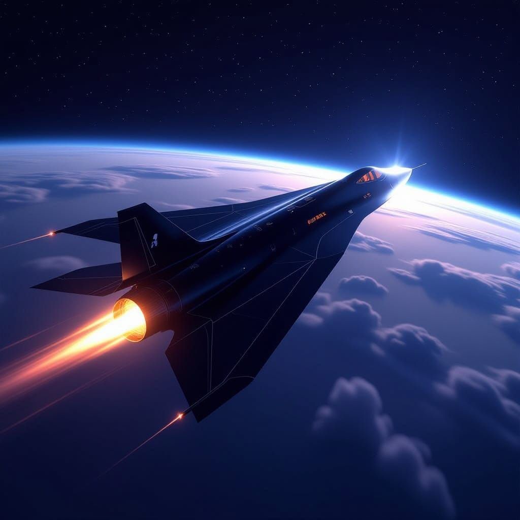SR-71 Blackbird Soars Through Cosmic Space