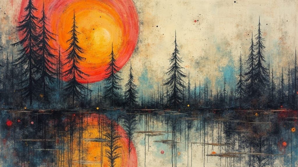 Surreal Mixed Media Artwork 'Borrowed Time' in Ink