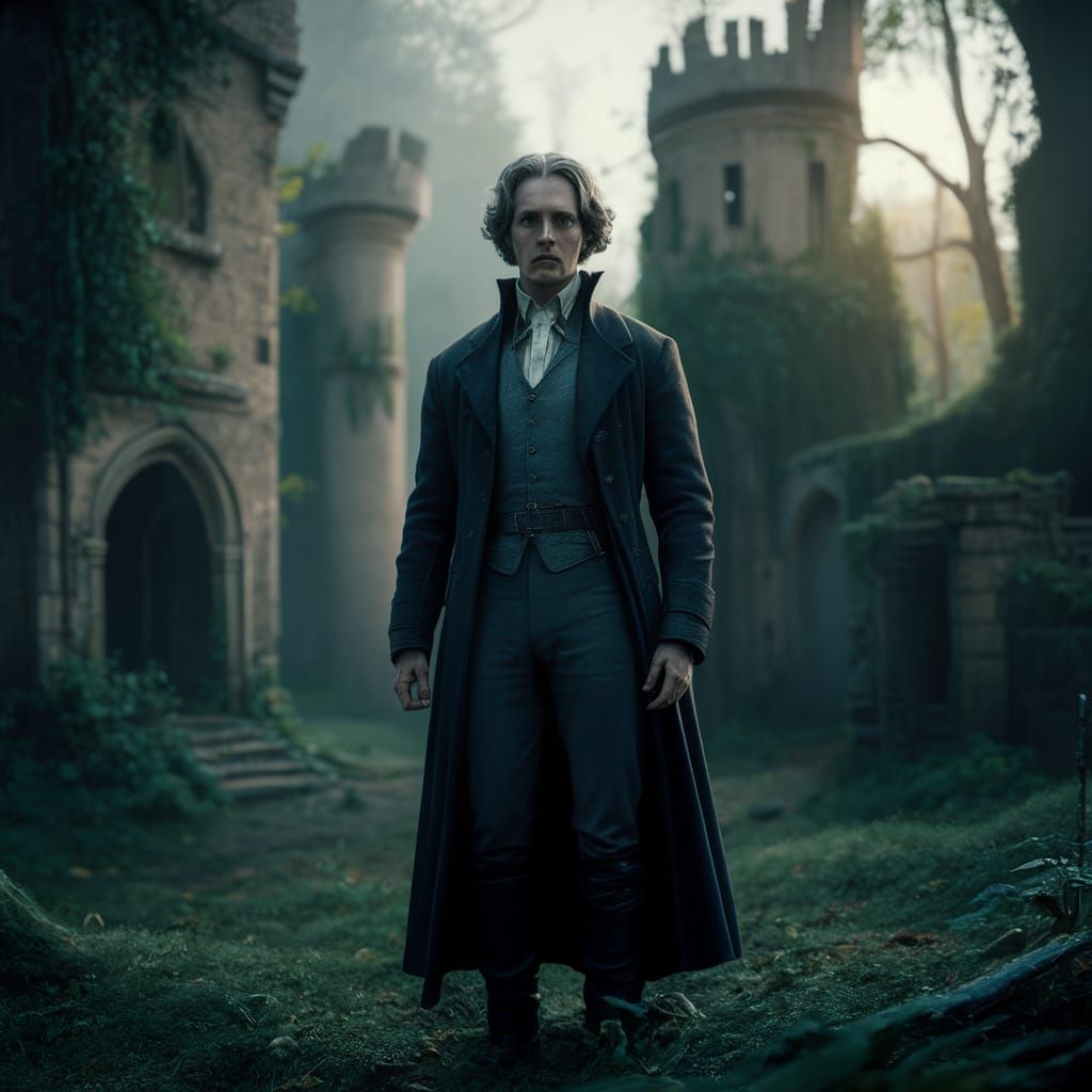 Hyper-Realistic Gabriel Van Helsing in Medieval Forest