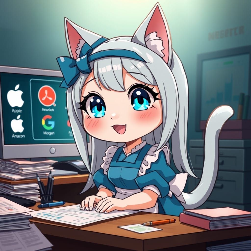 Cute Anime Catgirl Investor