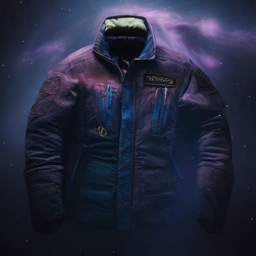 Eddie Bauer Jacket Among Cosmic Nebula