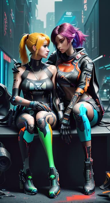 Anime Girl: Nintendo Switch as Cyberpunk Character