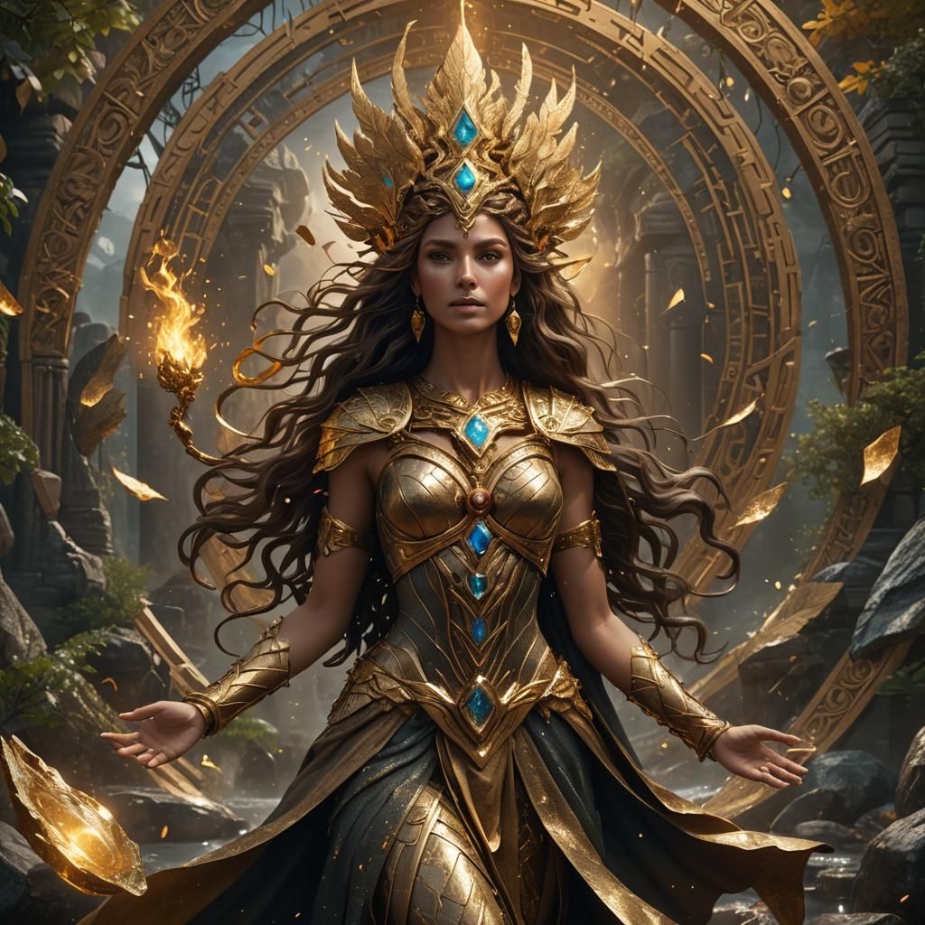 Rebecca: A Goddess of Elements in Bronze and Gold