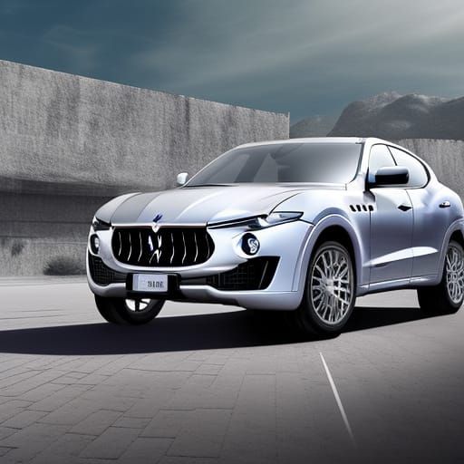 Maserati Levante in a Futuristic Cybernetic Environment