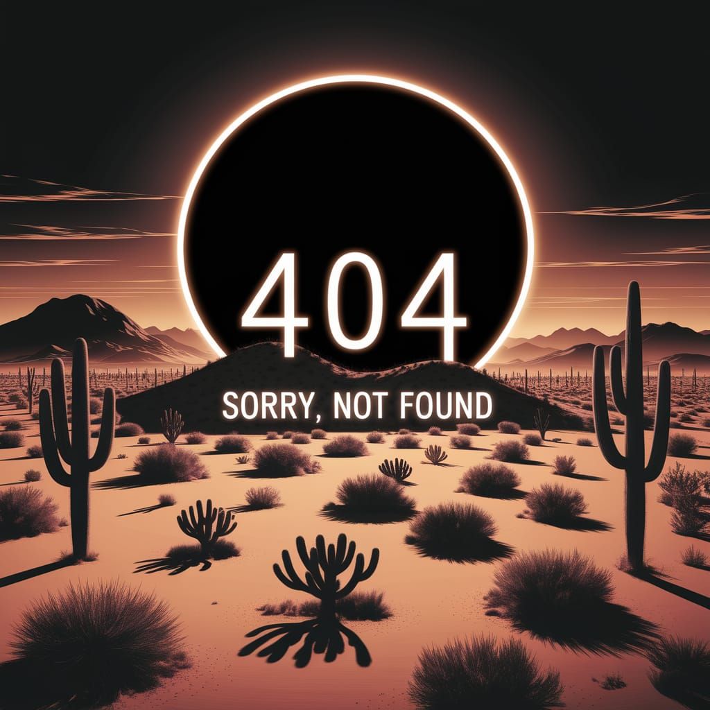 Eerie Desert Landscape Under Black Sun