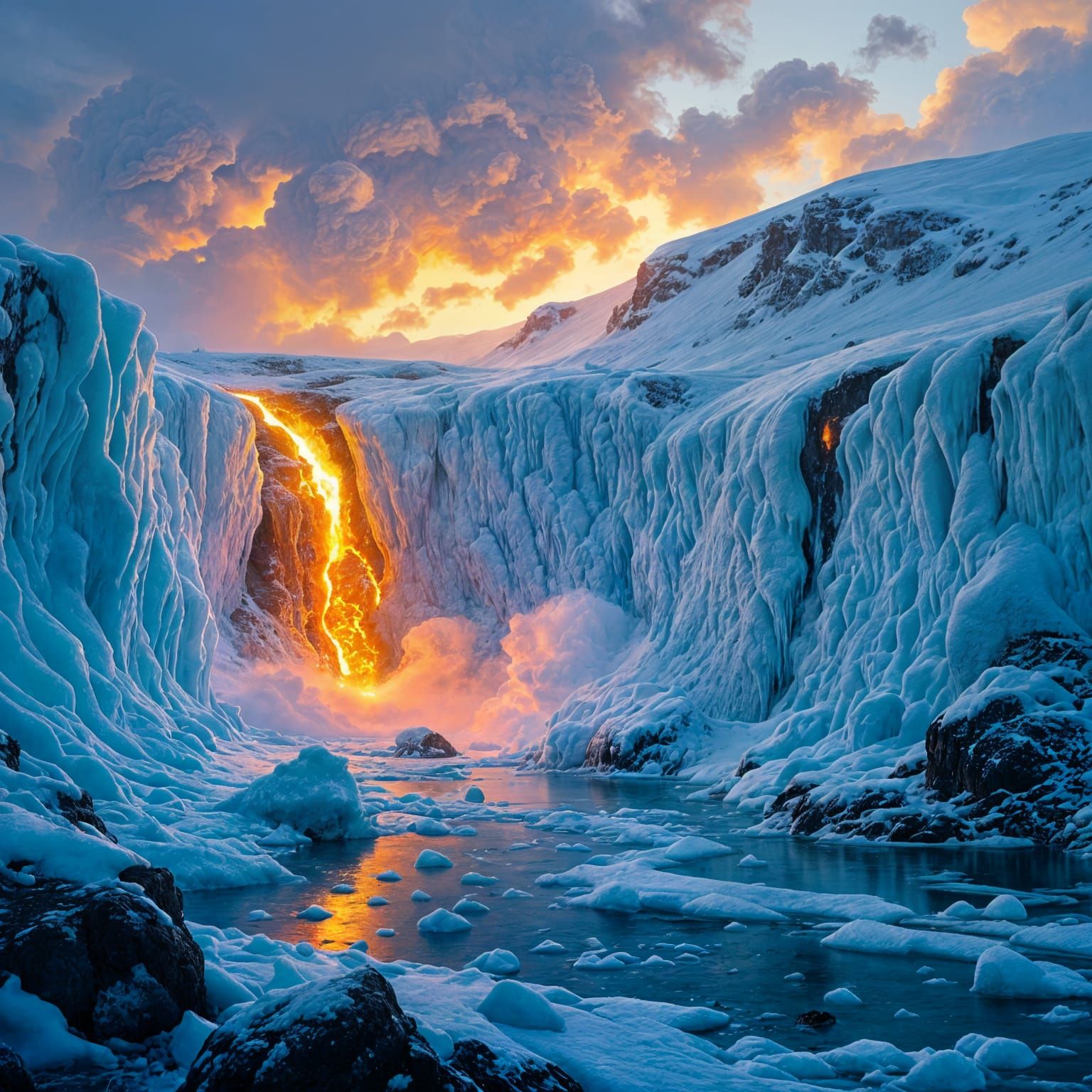 Lava Collides with Ice in Fiery and Freezing Clash