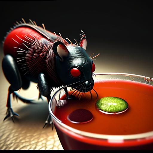 Fleas Enjoying Blood Cocktails in Macro Detail