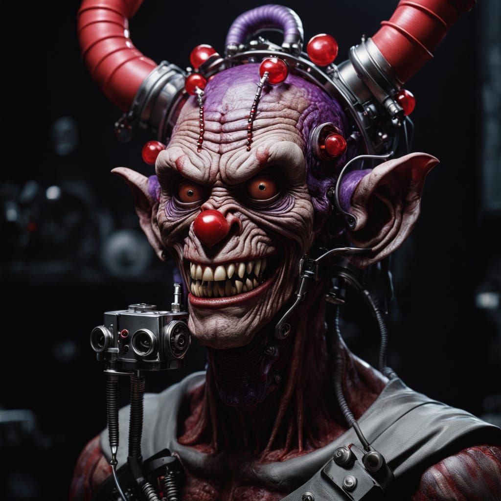 Grinning Biomechanical Monster Undergoes Futuristic Brain Tr...