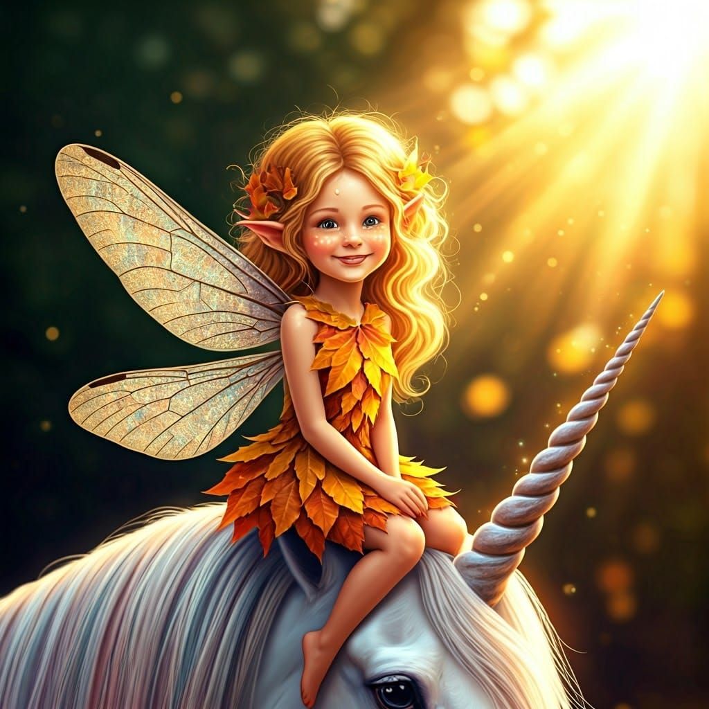 Fairy and Unicorn in Dreamy Ethereal Style