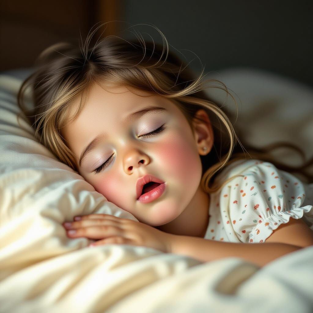 Storybook Illustration of a Child's Bedtime