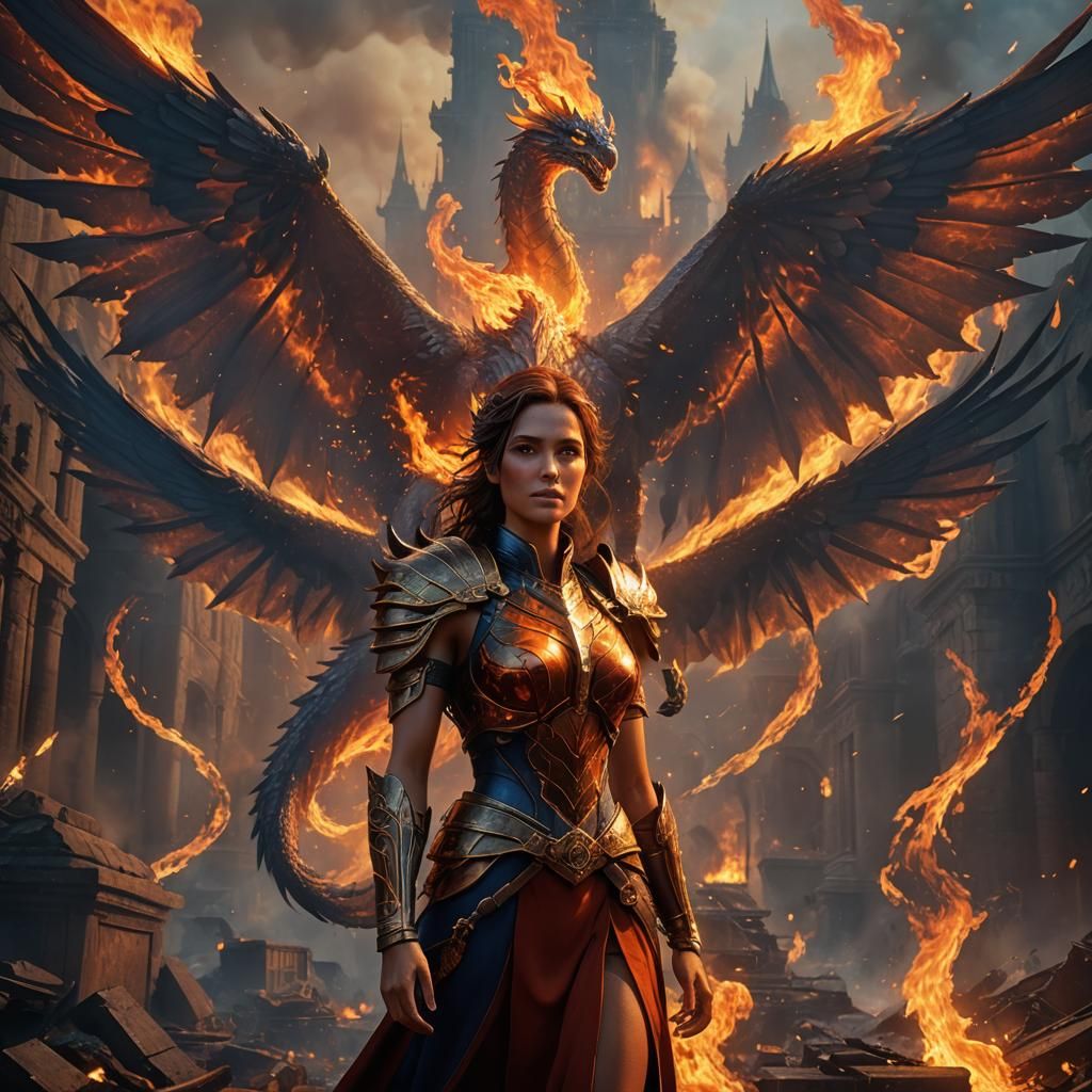 Fiery Winged Woman Concept Art