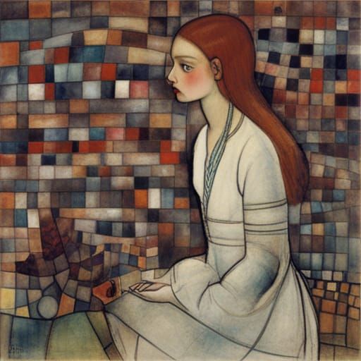 Girl in Style of Rackham and Klee