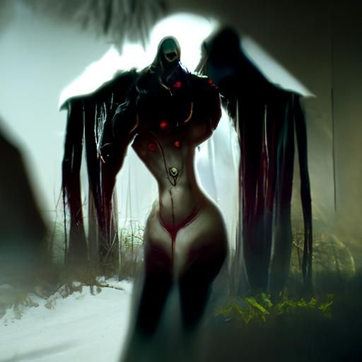 Busty Anime Woman in Sinister Style