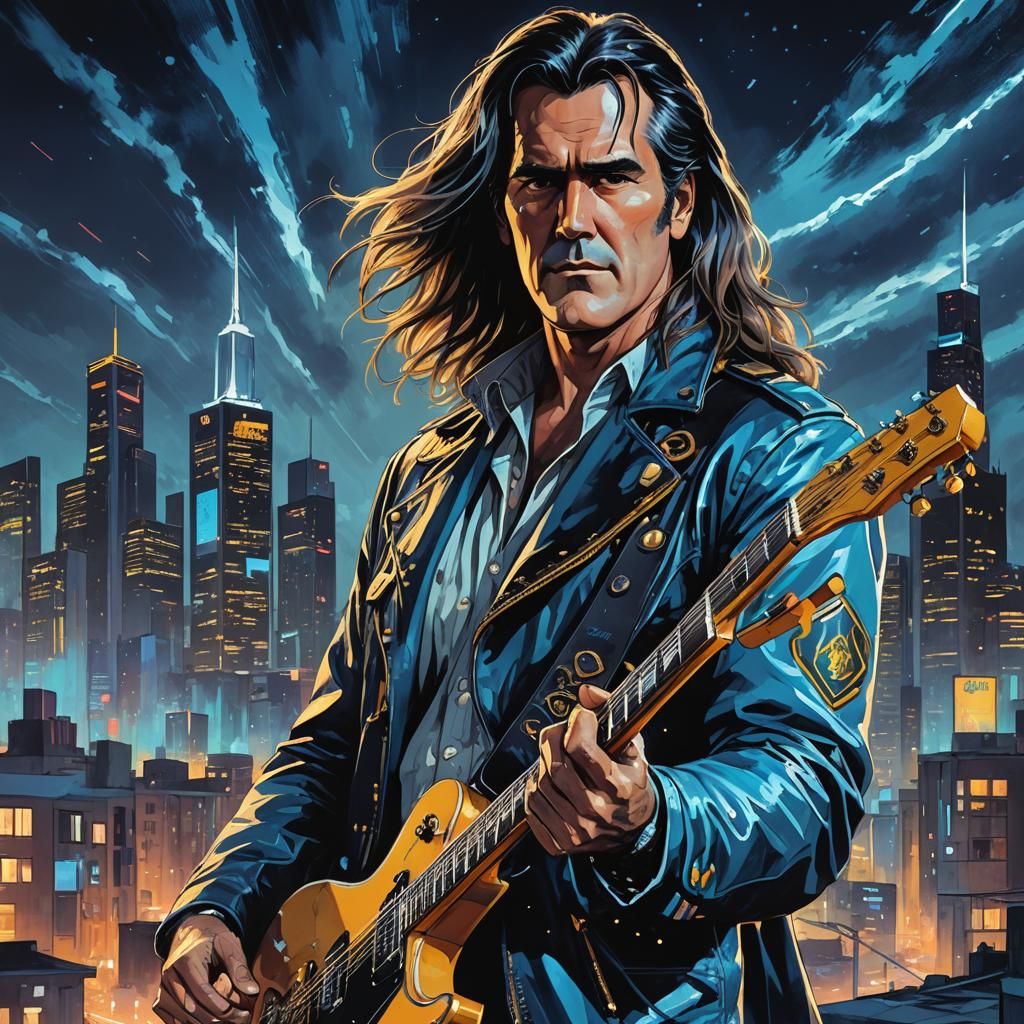 Heavy Metal Bruce Campbell in Anime Style