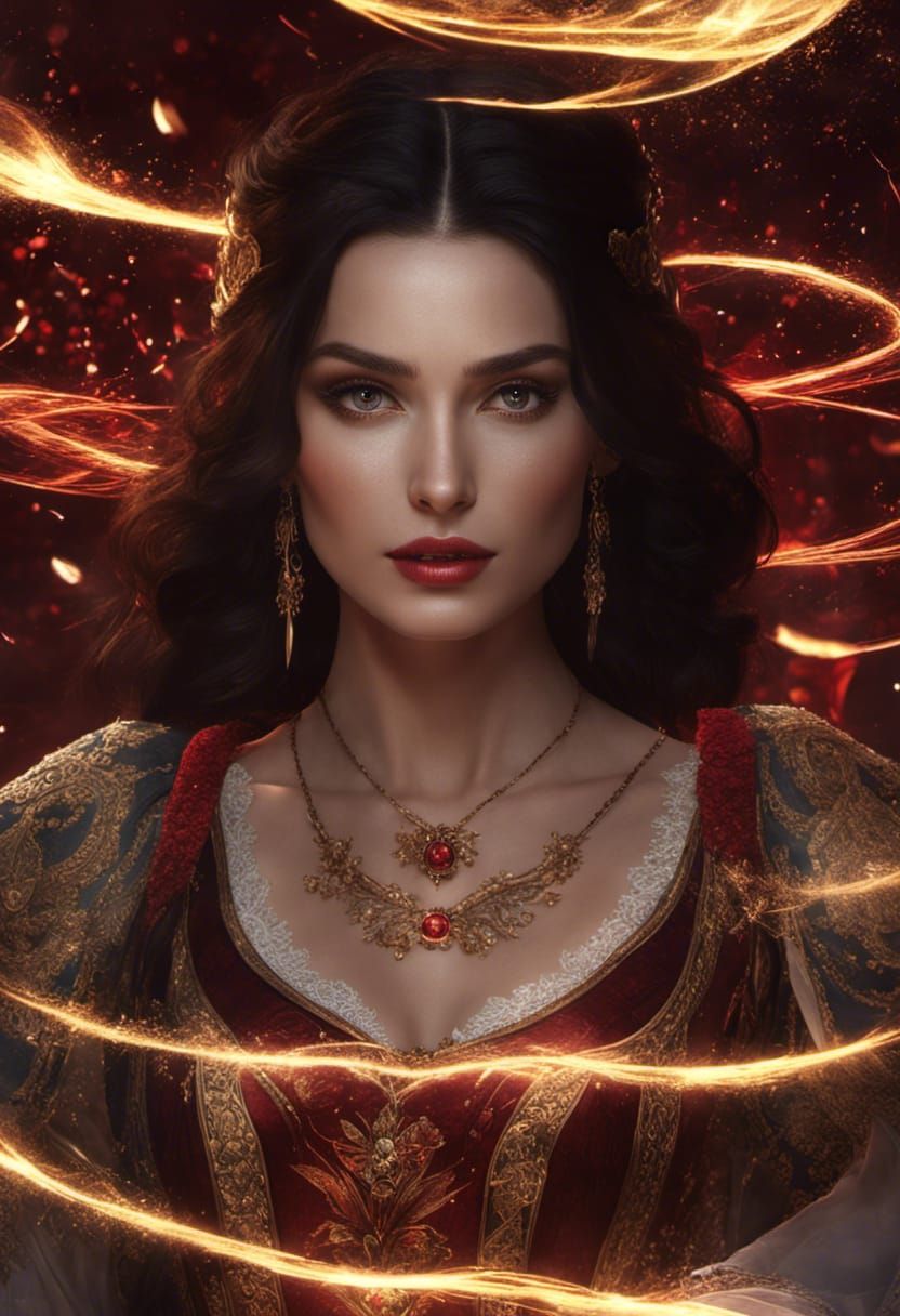 Delicate Woman Channeling Energy in Fantasy Art