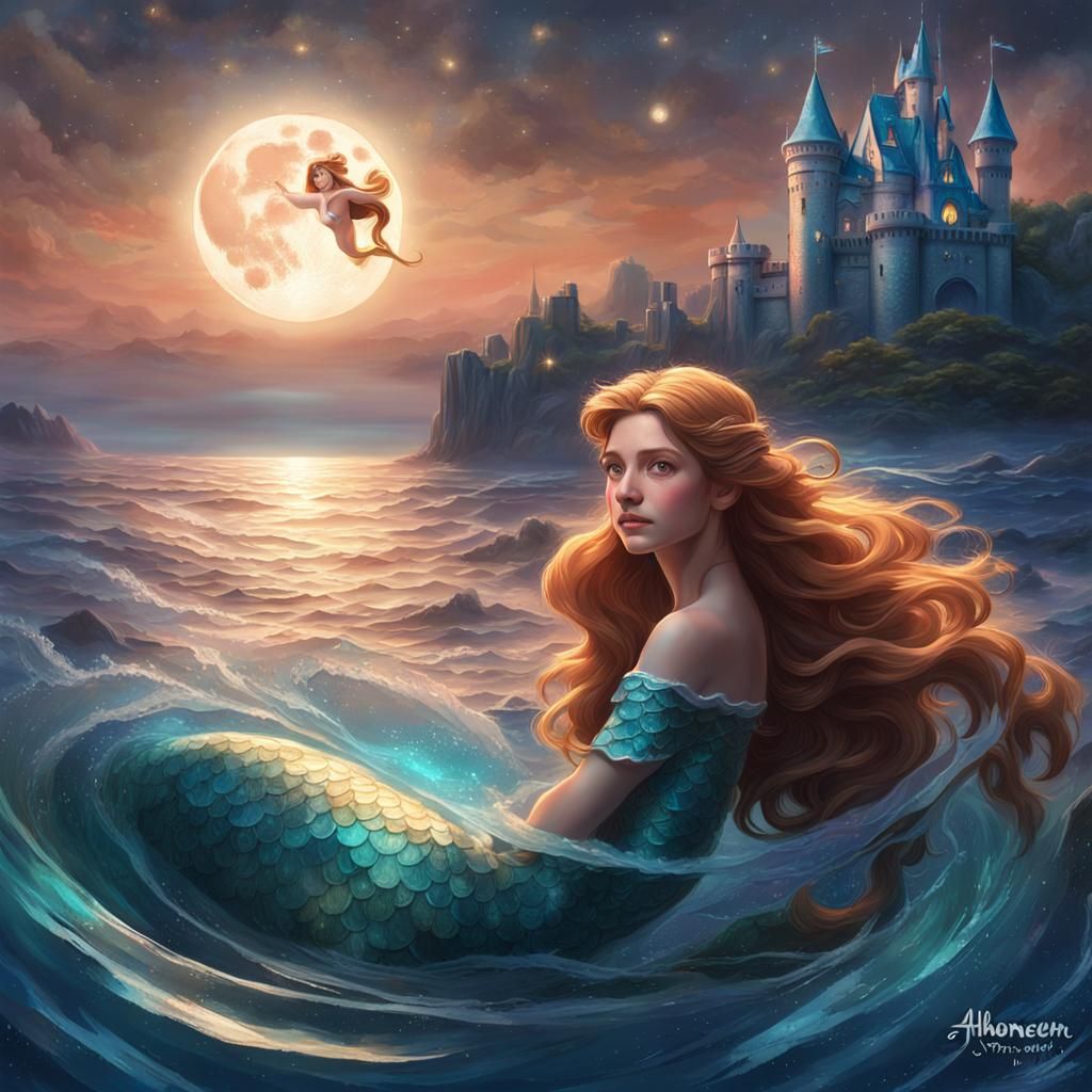 Giselle Mermaid Portrait in Hyperrealistic Style