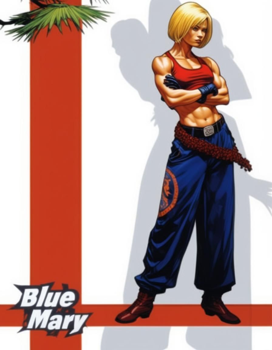 Blond Bodybuilder Strikes Powerful Pose in Comic Book Art