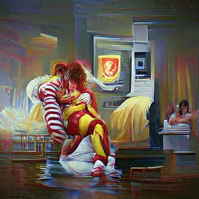 Disturbing Ronald McDonald Image: Oil Painting