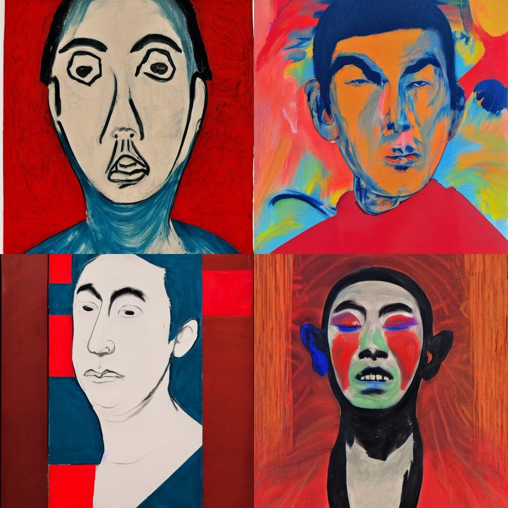 Abstract Portrait in Gutai Style