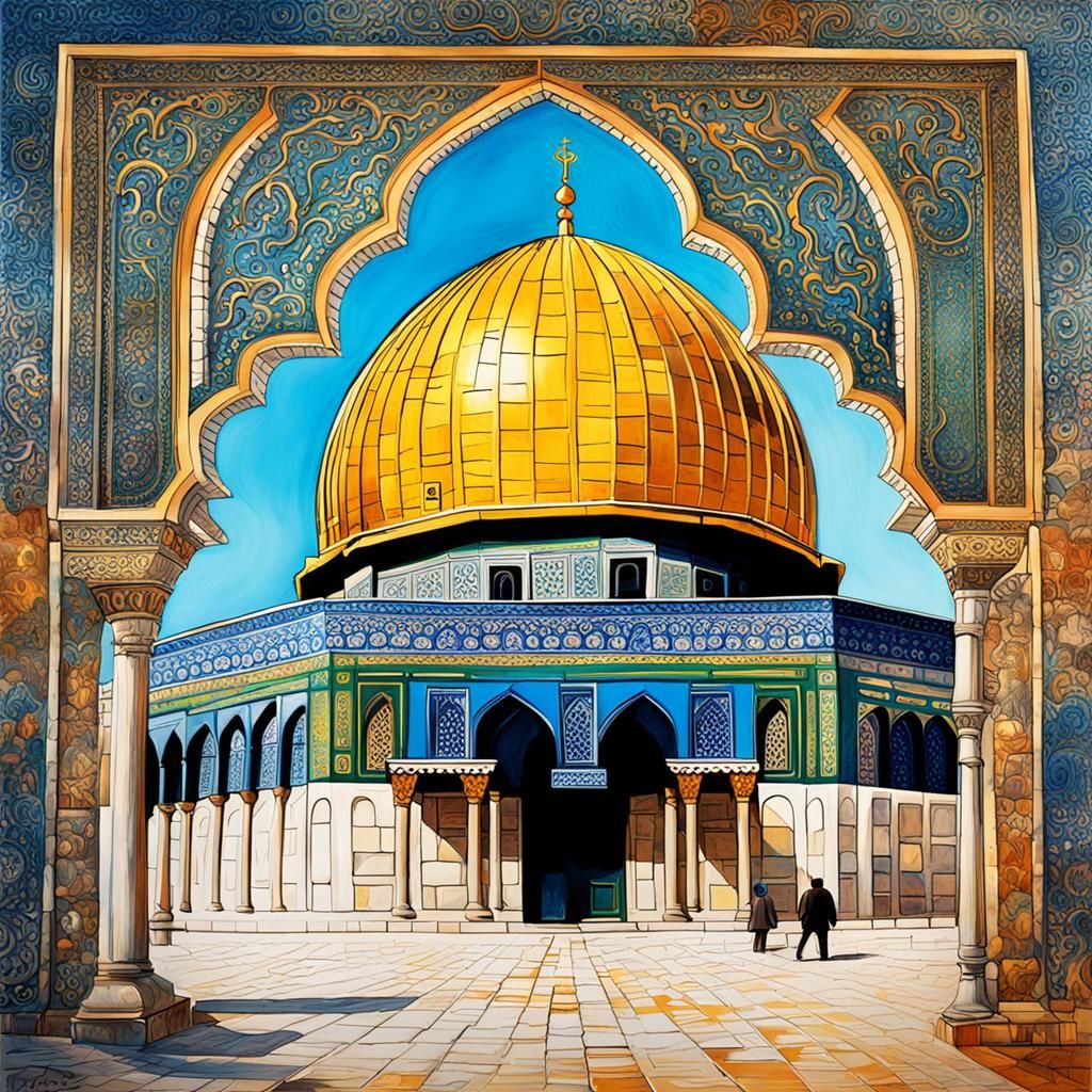 Dome of the Rock in Graffiti Splash Art Style