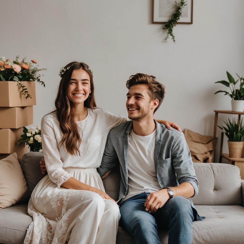 Newlyweds Share Sweet Moment in New Home