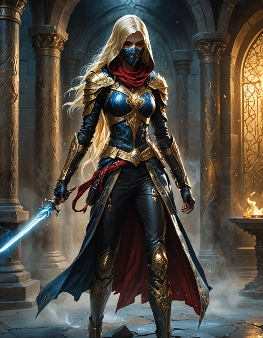 Female Assassin in Mystical Stone Temple