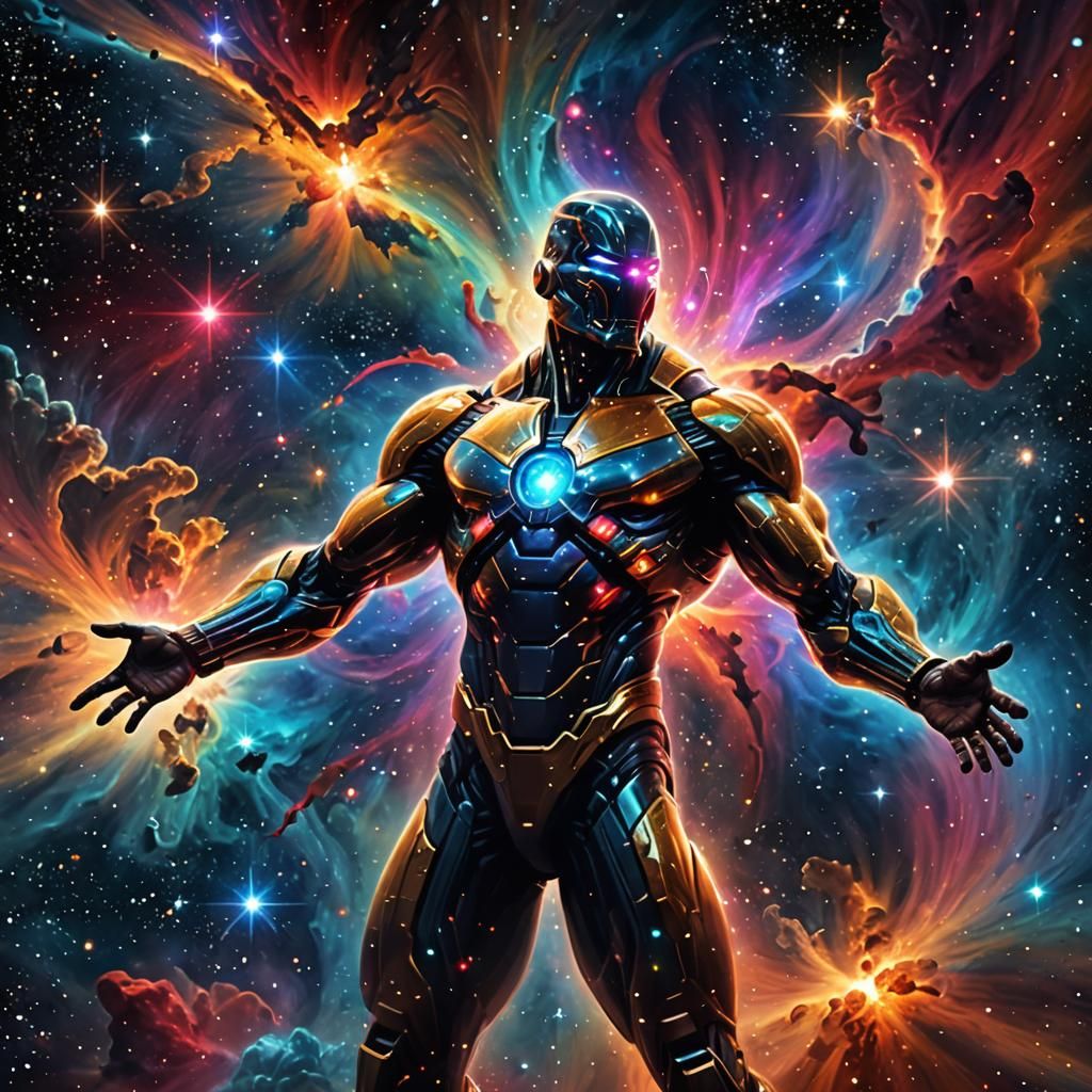 Cosmic Ever-God Flexing Nebula Muscles in Space